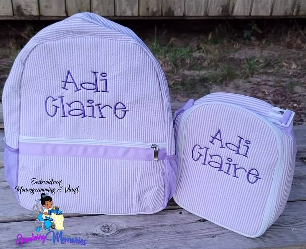 Monogram Full-size Bookbag and Lunch Box — image 1