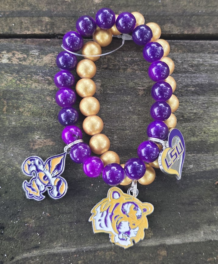 LSU Tiger Charm Bracelet
