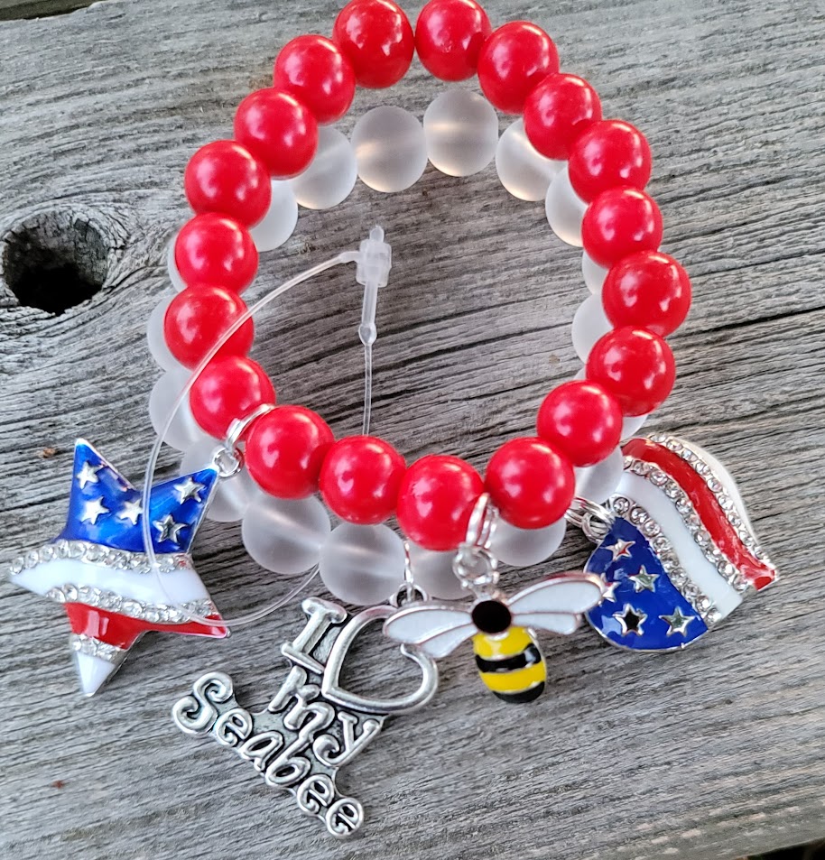 I Love My Seabee Charm Bracelet