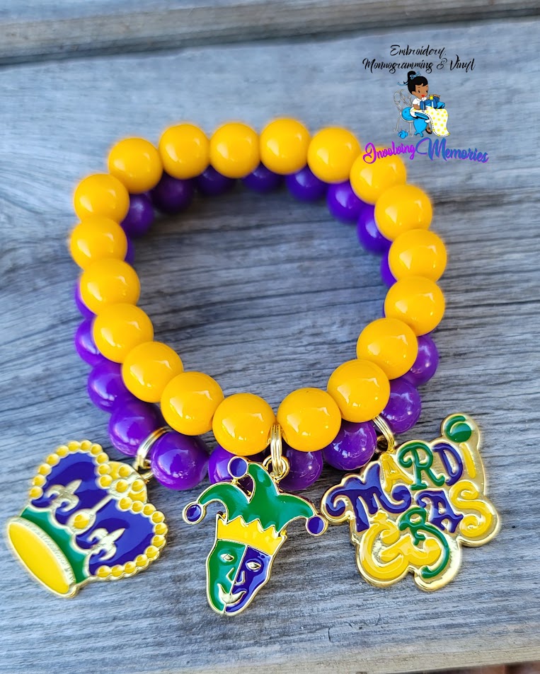 Mardi Gras Charm Bracelet