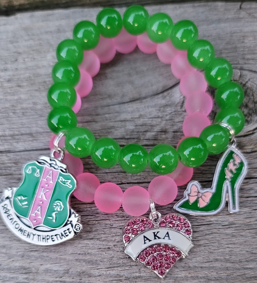 Pink and Green AKA Charm Bracelet