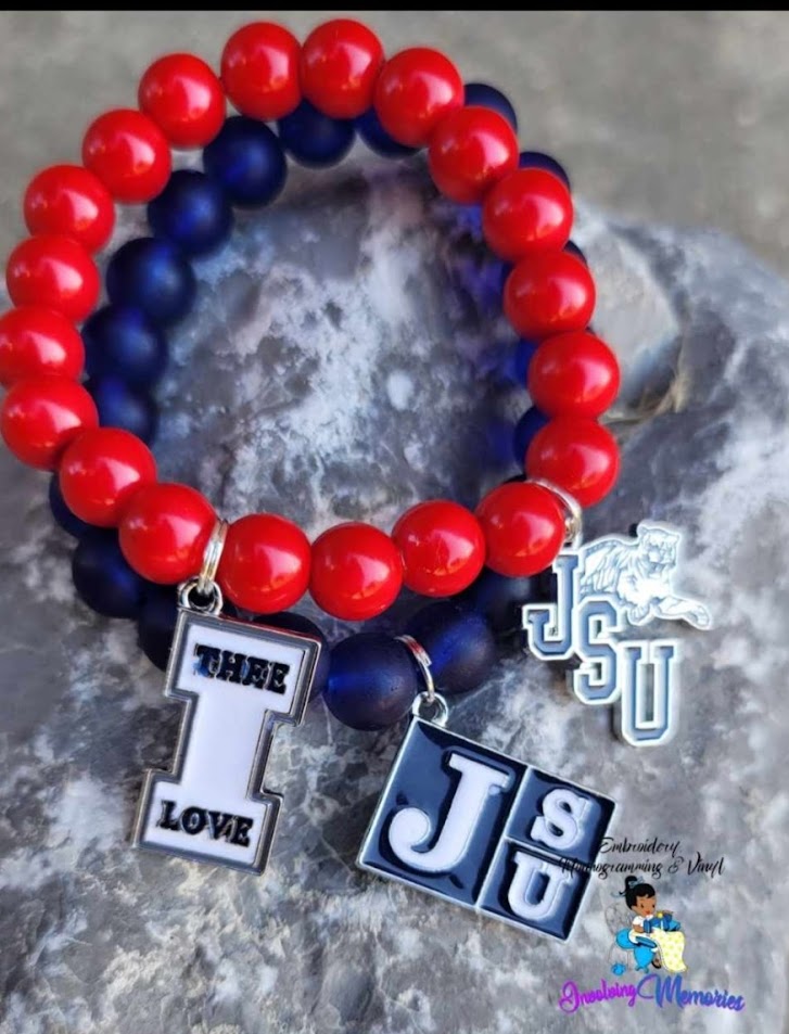 Red JSU Charm Bracelet