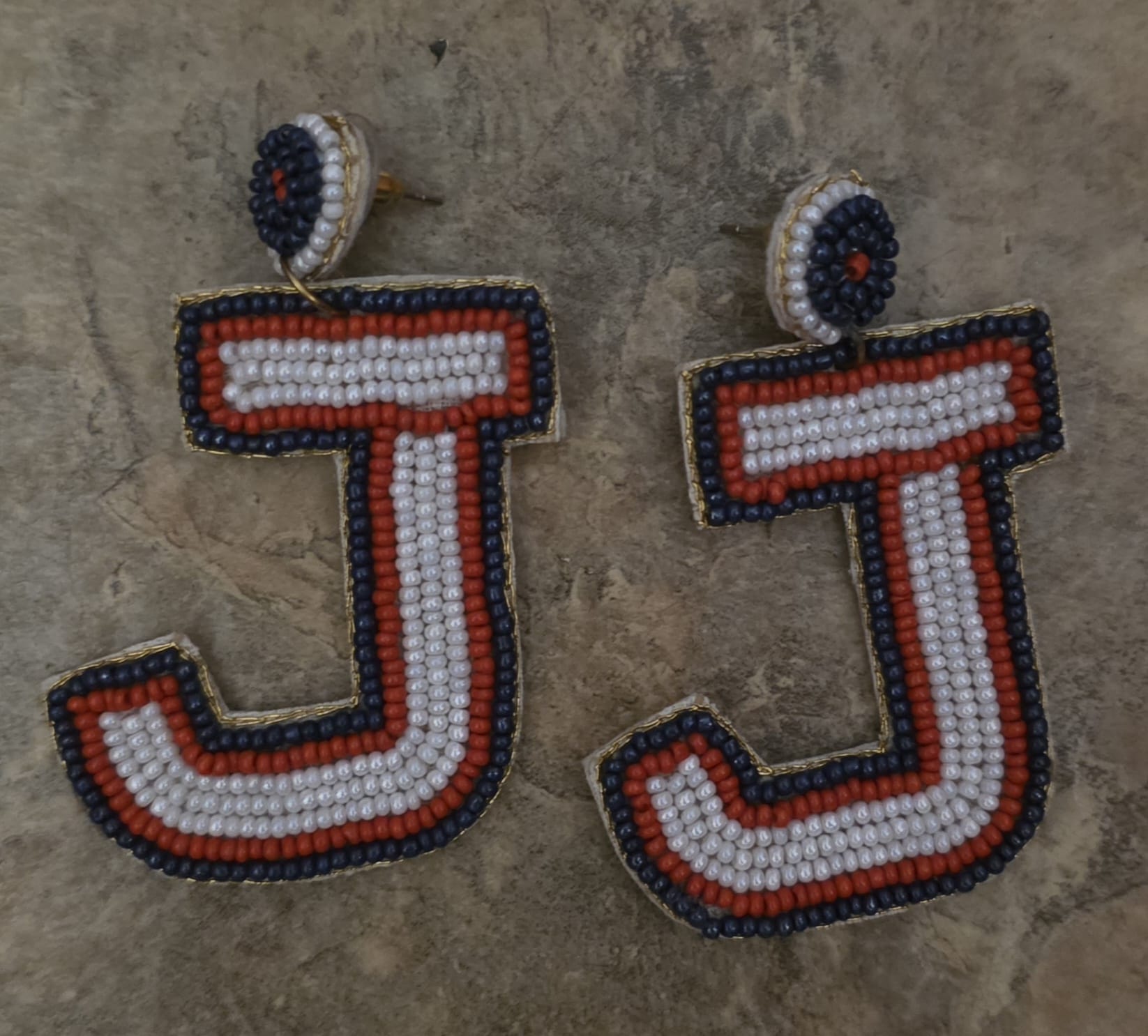 JSU White J Earrings
