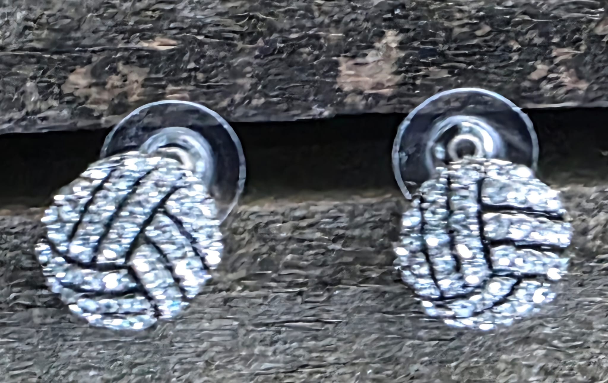 Crystal Volleyball Stud Earrings