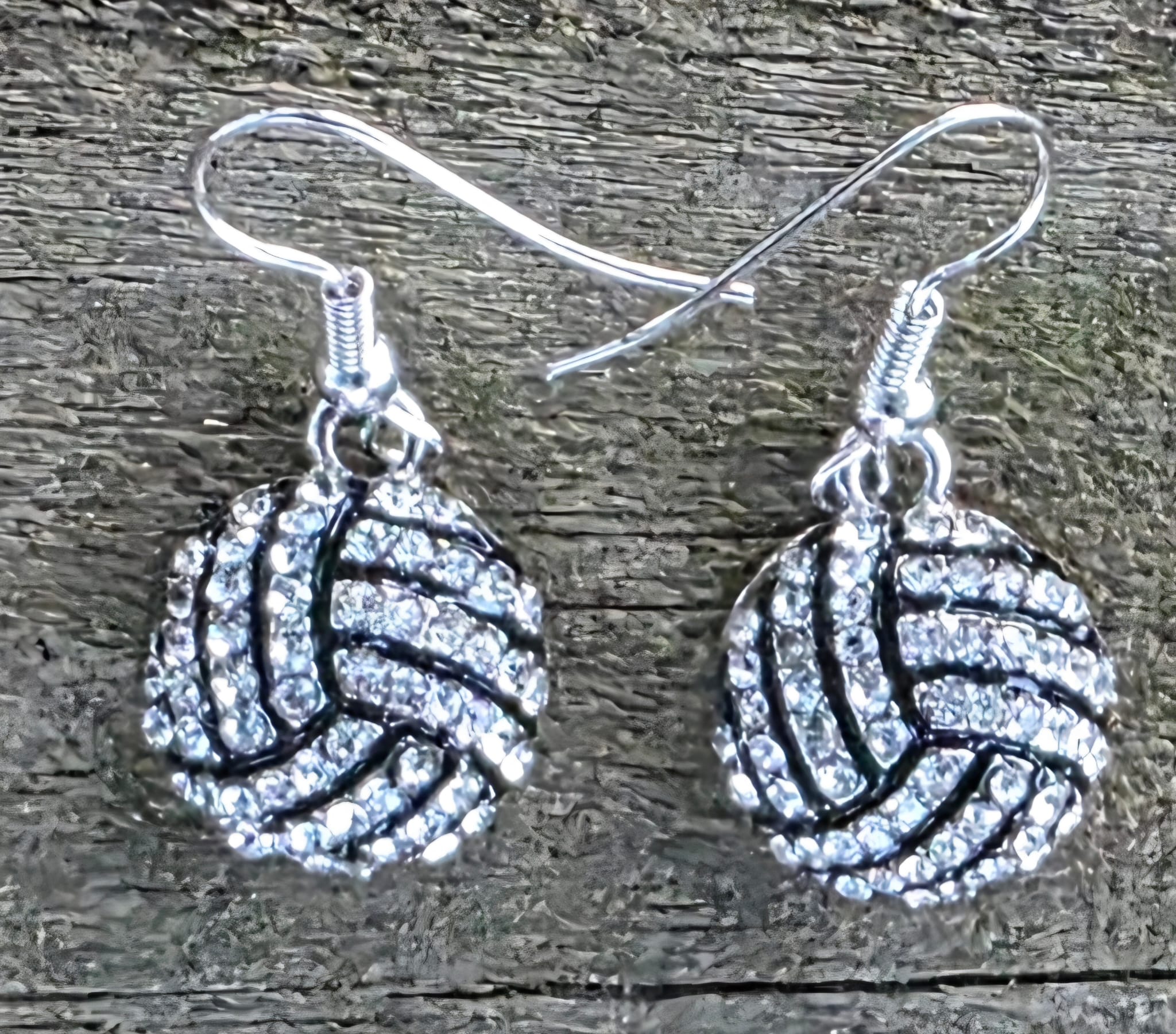 Crystal Volleyball Dangle Earrings