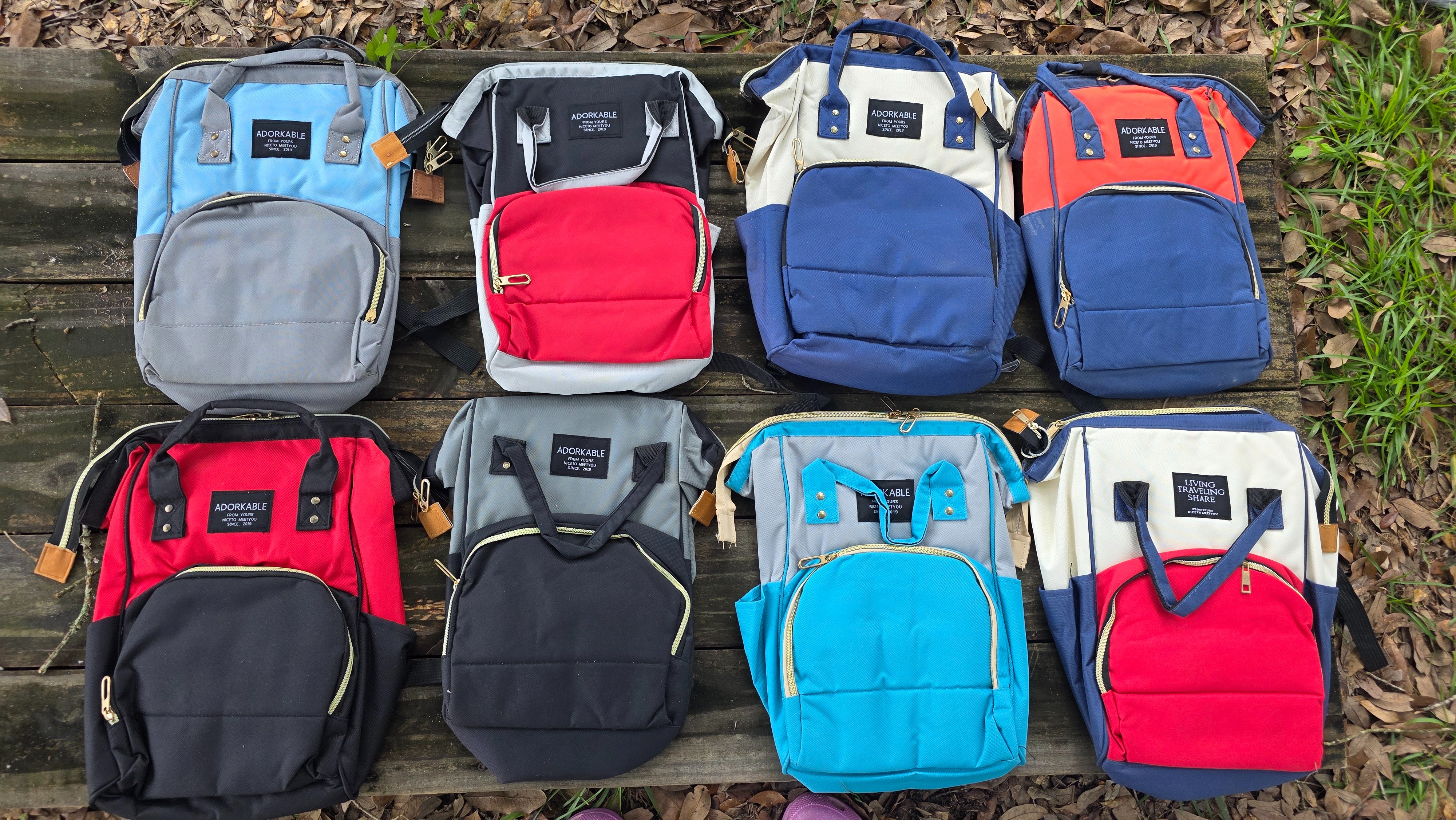 Adorable Two-Tone Backpack Diaper Bag