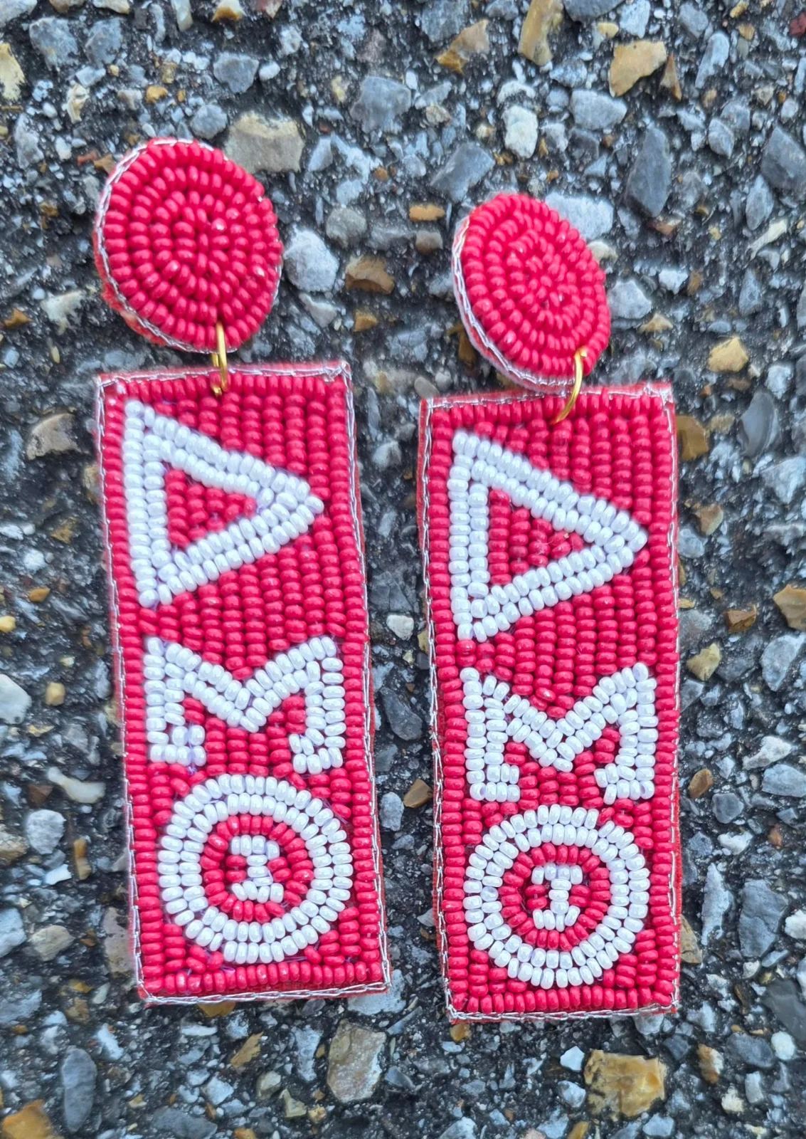 Pink and White DST Square Earrings